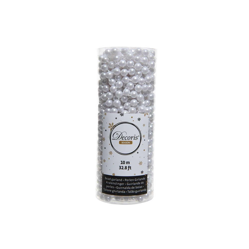 Corrente de bolas decorativas para árvore de natal, COR branco, 10m