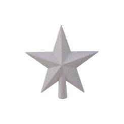 Estrela branca com purpurina para a copa das árvores de natal, 19X4,2X19cm. decoris