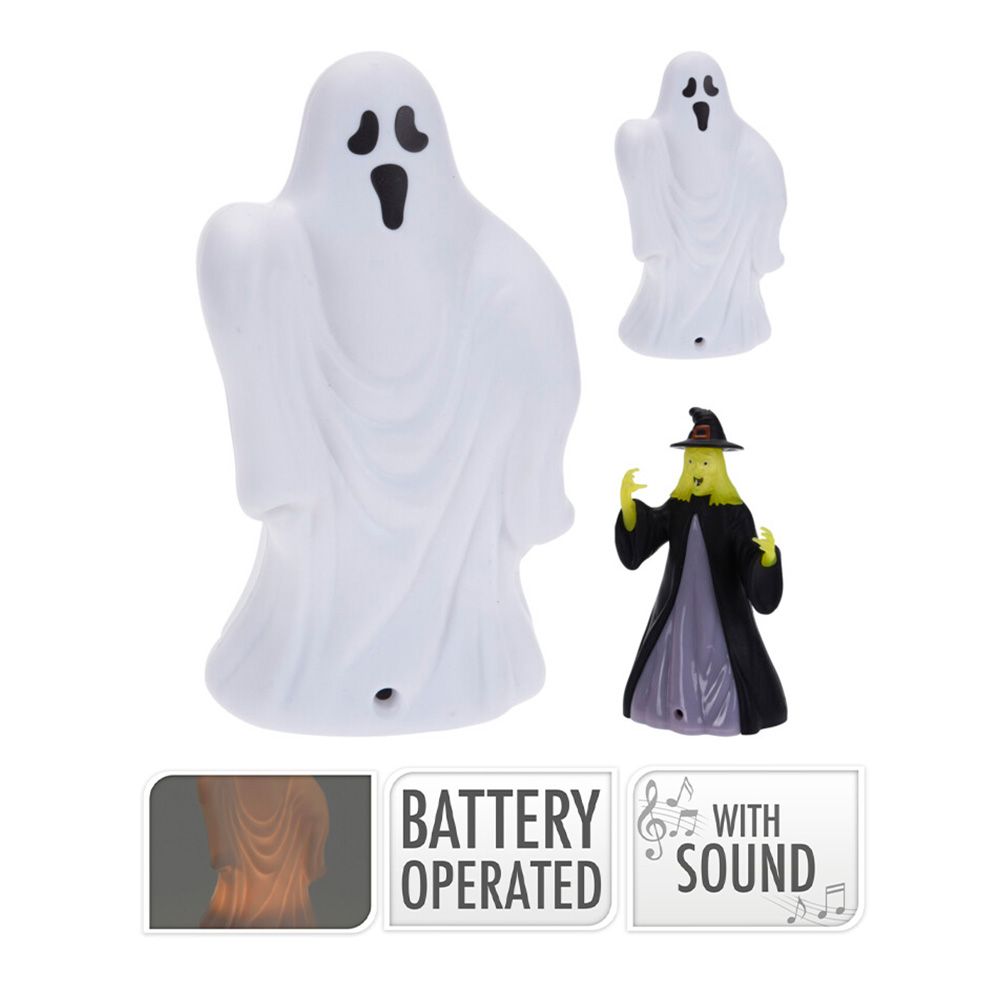 Figura de Halloween com LED e som, modelos variados, 14 cm
