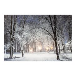 Pintura LED de paisagens nevadas 58x1,5x38cm 6 LEDs 2 modelos variados