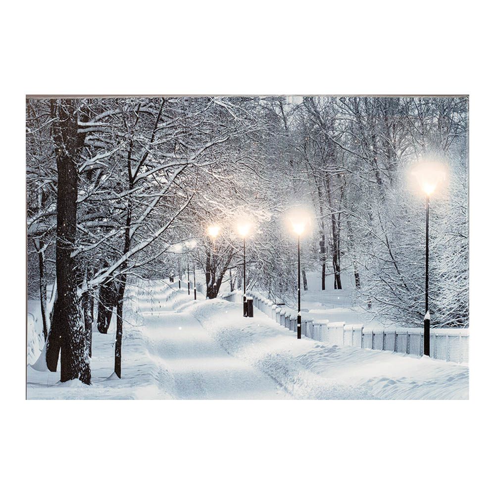 Pintura LED de paisagens nevadas 58x1,5x38cm 6 LEDs 2 modelos variados - Image 2