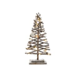 Árvore de troncos micro LED efeito neve 25x12x50cm