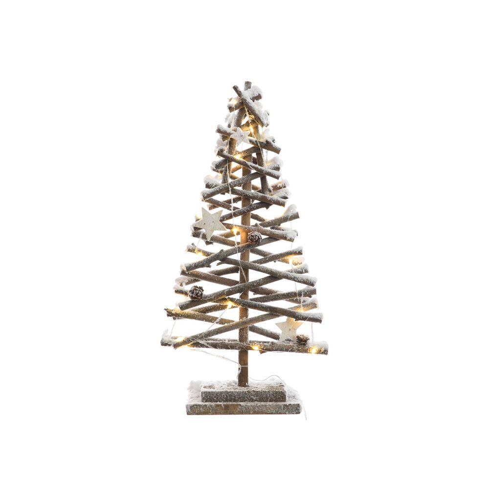 Árvore de troncos micro LED efeito neve 25x12x50cm