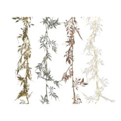 Grinalda a pilhas fixa 30 micro leds branco quente folhas decorativas cores/modelos sortidos 2m