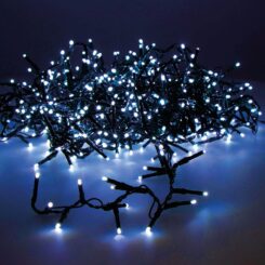 Grinalda LED compact intermitente azul 500 leds IP44 cabo verde 16m
