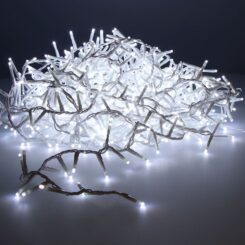Grinalda LED compact intermitente branco frio 500 leds IP44 cabo branco 16m