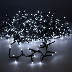 Grinalda LED compact intermitente branco frio 750 leds IP44 cabo verde 21m