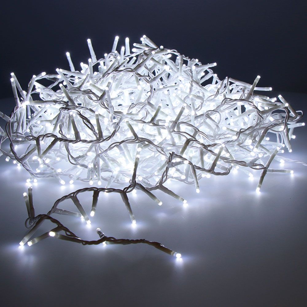 Guirlanda multifuncional, uso externo, LED compacto, branco frio, cabo branco, 750 LEDs, 21 m