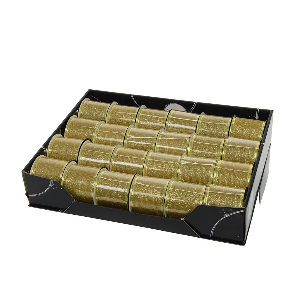 Fita com purpurina dourado para fazer laços 270x6,3cm - Image 2
