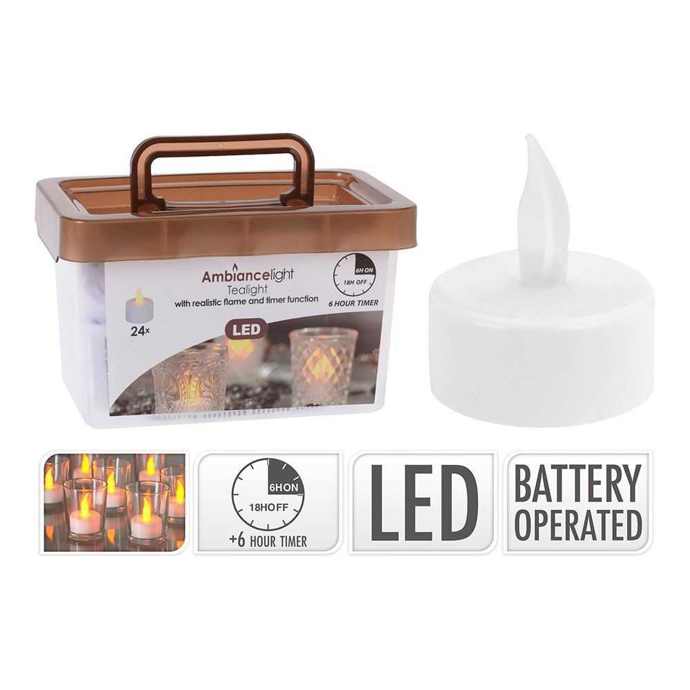 AMBIANCE Vela LED de cera ø4 cm, 24 peças