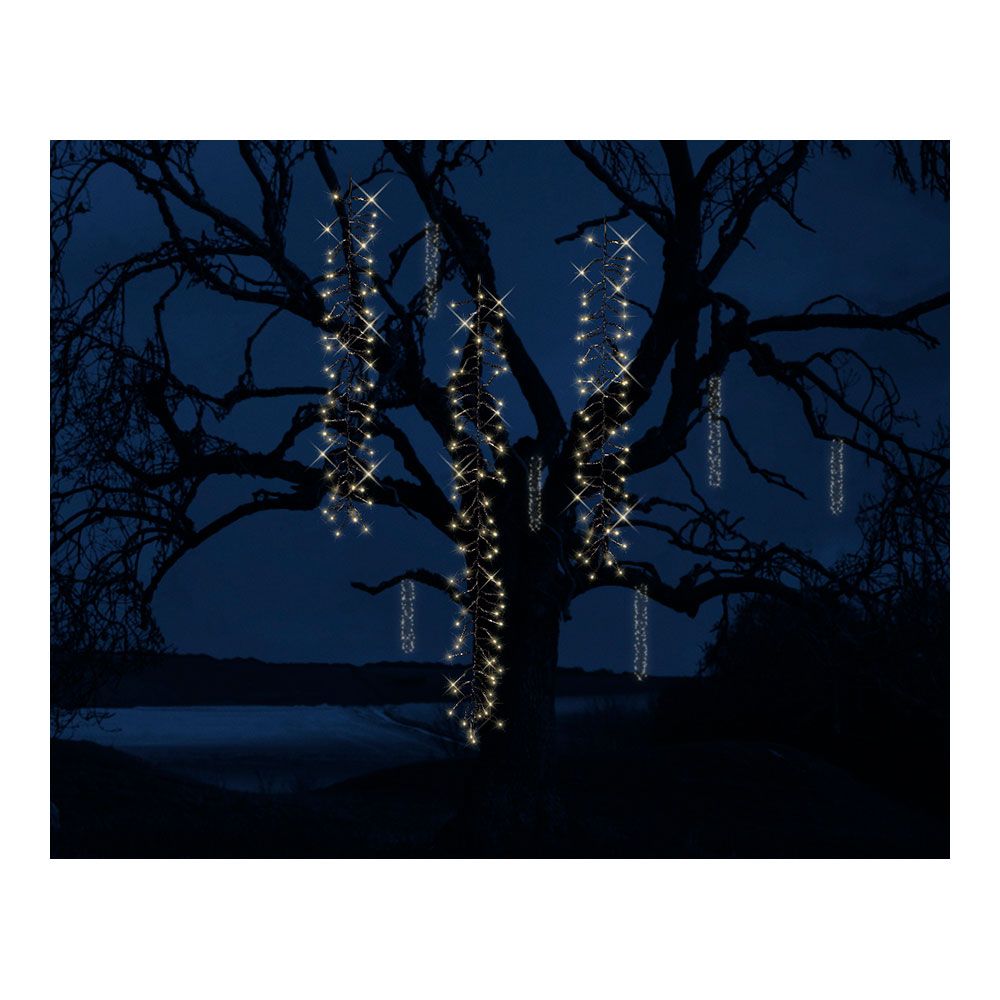 LUMINEO Cortina multifunções, exterior, especial para árvores, formato cascata, luz quente, 480 LEDs, 2 m - Image 2