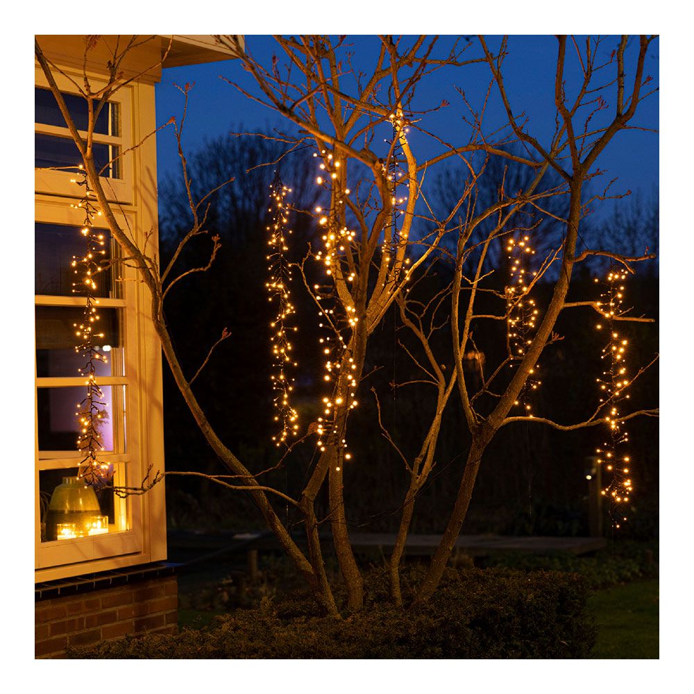 LUMINEO Cortina multifunções, exterior, especial para árvores, formato cascata, luz quente, 480 LEDs, 2 m - Image 5