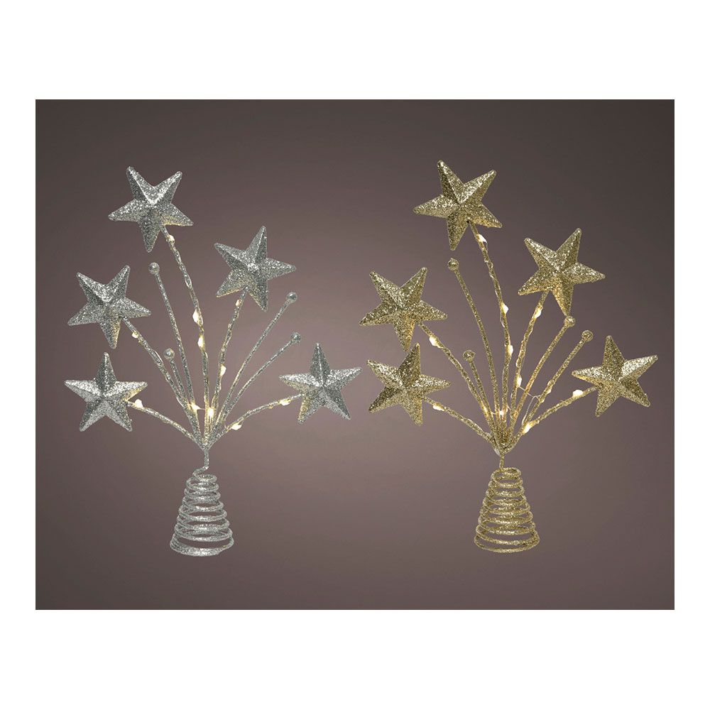 NULL Estrela de decoração de topo de árvore de Natal 5x21x31cm 12 LEDs cores sortidas