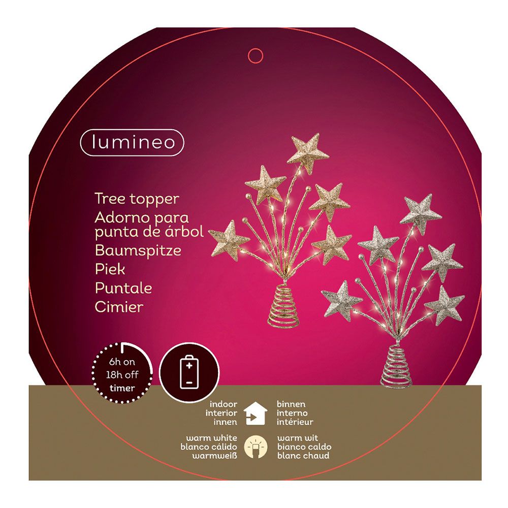 NULL Estrela de decoração de topo de árvore de Natal 5x21x31cm 12 LEDs cores sortidas - Image 5