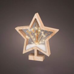 Estrela de madeira com micro leds, 26X4X28cm. lumineo