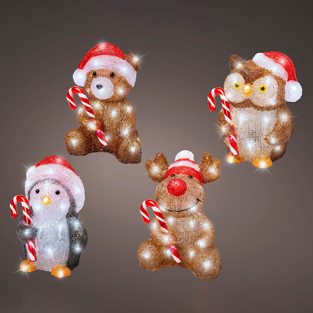 Bonecos de natal com LED para exterior a pilhas modelos sortidos 491338