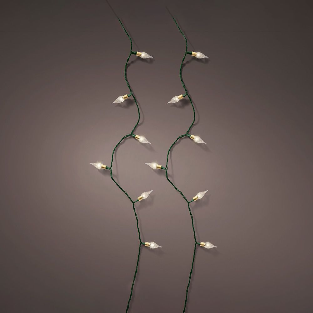 Grinalda LED branco quente 8 funções efeito cintilante para interior 1790cm 493275