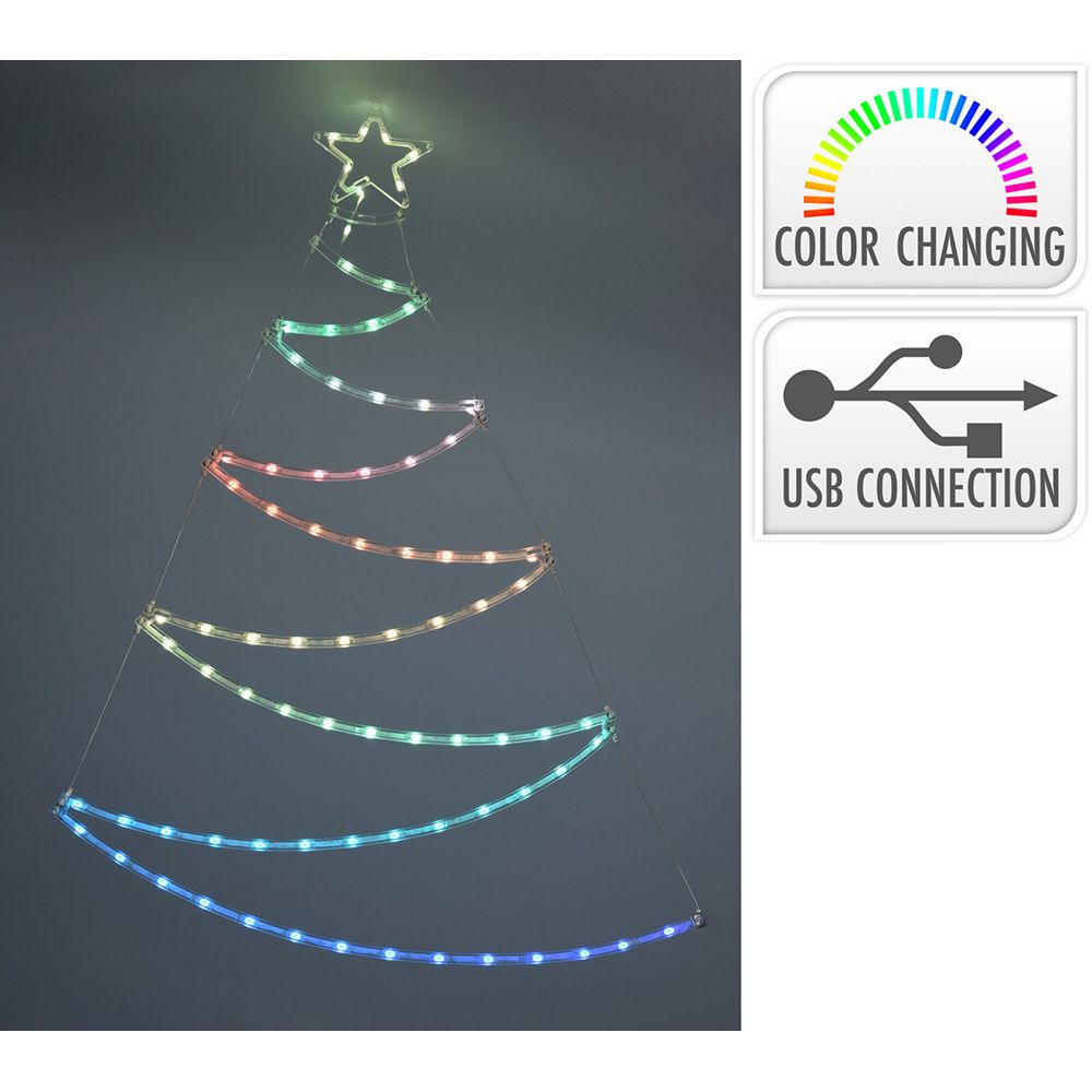 Árvore adorno LED, RGB, conexão USB