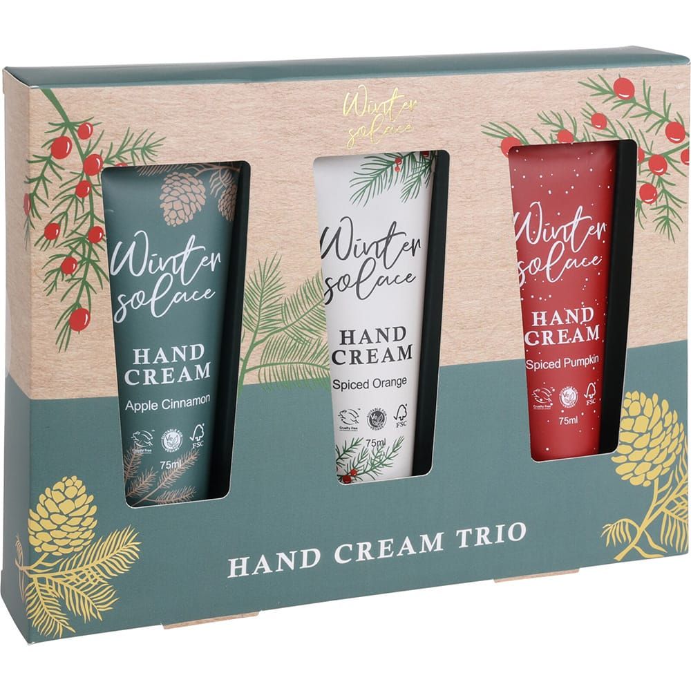 KIT para cuidado das mãos winter solace, 3 tubos de creme.