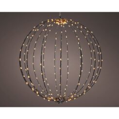 Enfeite LED bola" com ARO metálico preto, para pendurar, Ø38cm. lumineo"