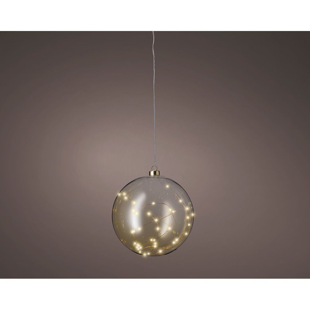 Bola de vidro microled, LUZ fixa, branco quente, Ø21cm