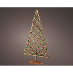 Árvore decorativa em madeira micro LED, 80 cm