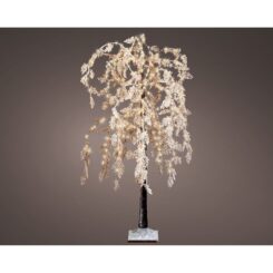 Salgueiro micro LED com efeito de neve, Ø70 x 180 cm