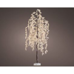 Salgueiro neve micro LED, Ø80cm x 210cm branco quente