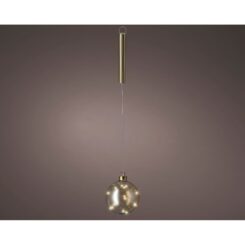 Bola de vidro microled dourada para pendurar, Ø10cm.