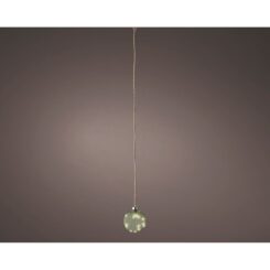 Bola de vidro microled verde água para pendurar, Ø10cm.