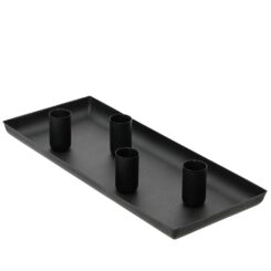 Castiçal retangular de ferro preto