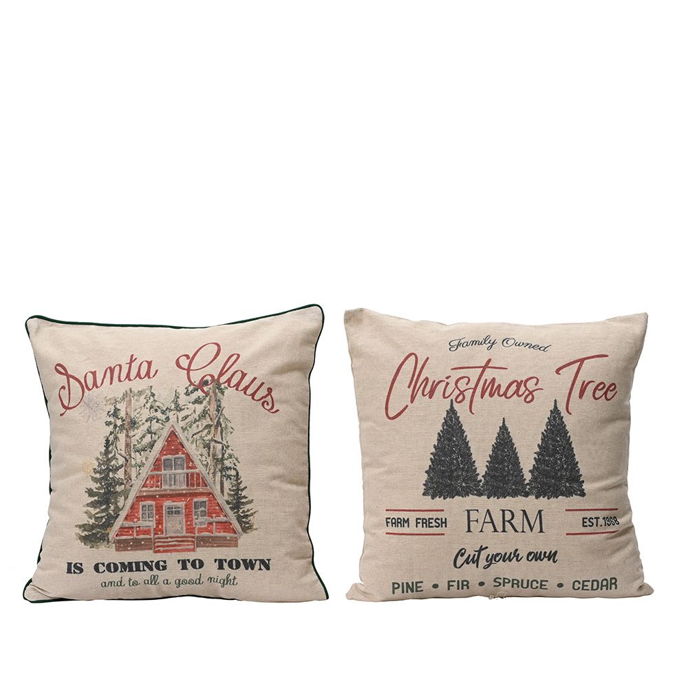 Almofada com estampado natalício, 2 modelos, 45 x 10 x 45 cm