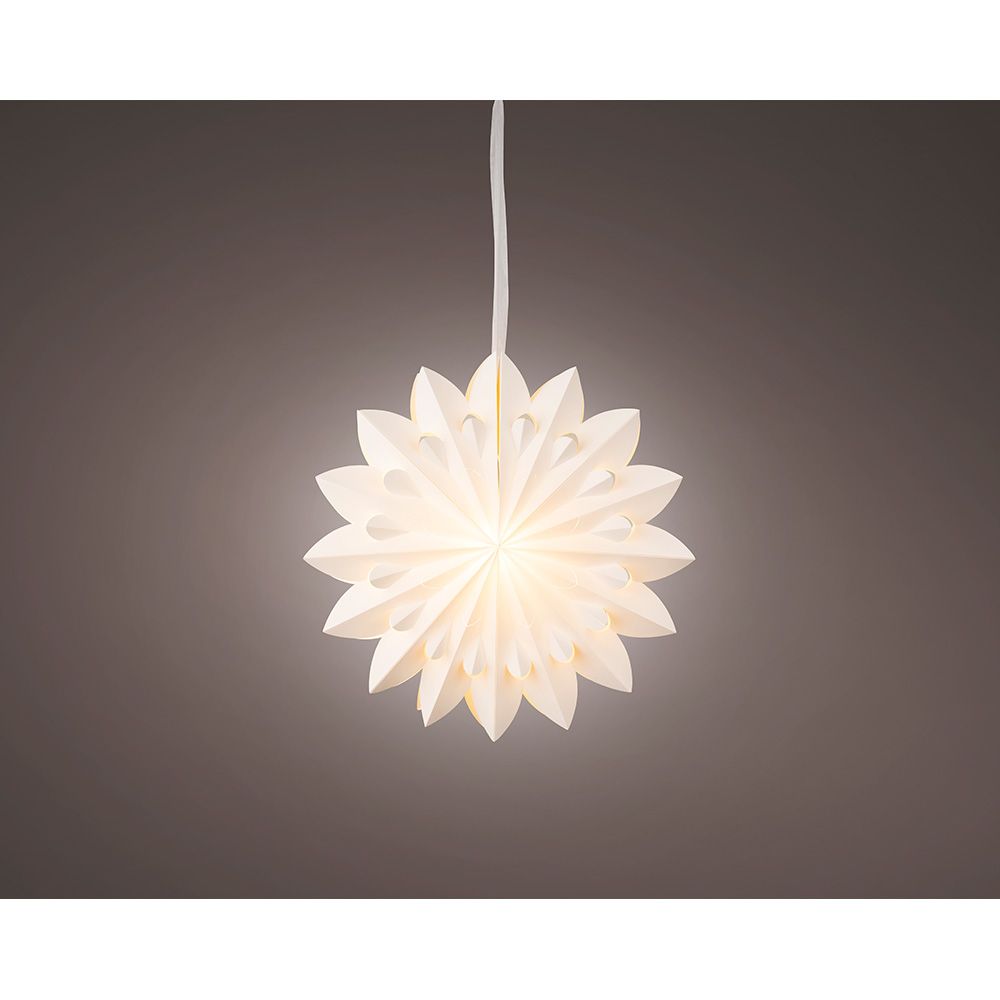 Estrela suspensa de papel LED, ø40 x 20,5 cm.