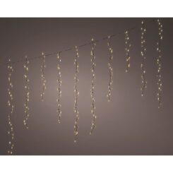 Cortina multifuncional, exterior, branco quente, 256 LEDs, 375 x 60 cm