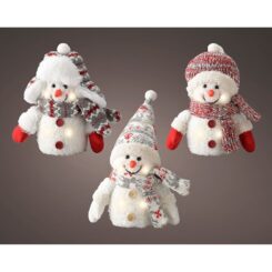 Boneco de neve com microled, modelos vários, 11 x 8 x 8 cm
