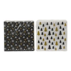 Guardanapos de papel estampados dourados, preto e branco 33 x 33 cm