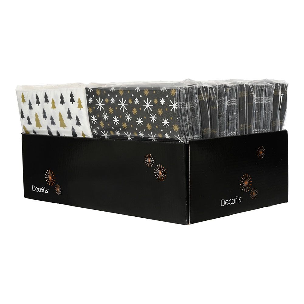 Guardanapos de papel estampados dourados, preto e branco 33 x 33 cm - Image 2