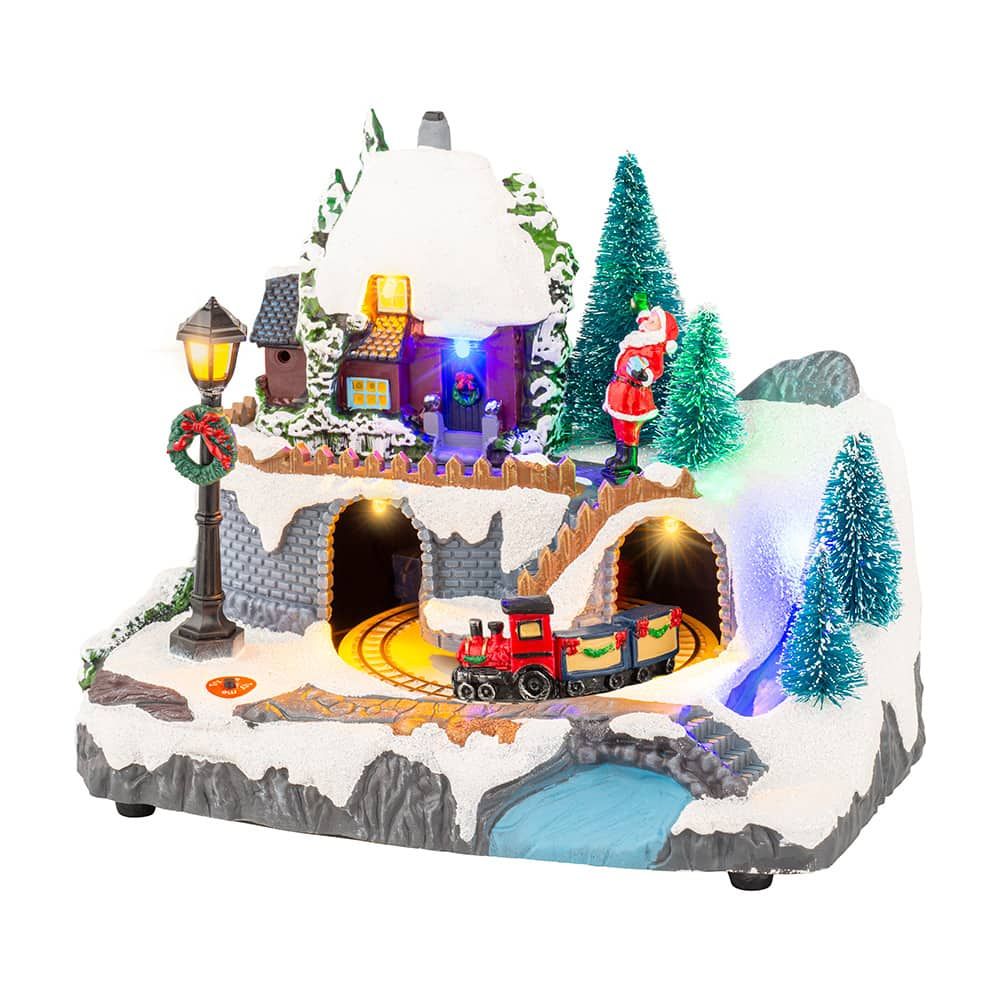 Cena de Natal com movimento e luz, modelos variados, 20,8 x 13,9 x 17 cm