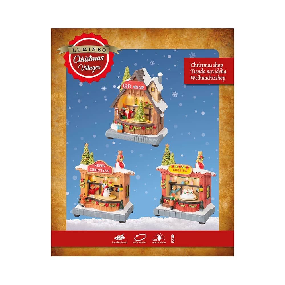 Cena de Natal com movimento e luz, tema loja, modelos variados, 14,30 x 10,00 x 17,50 cm - Image 3