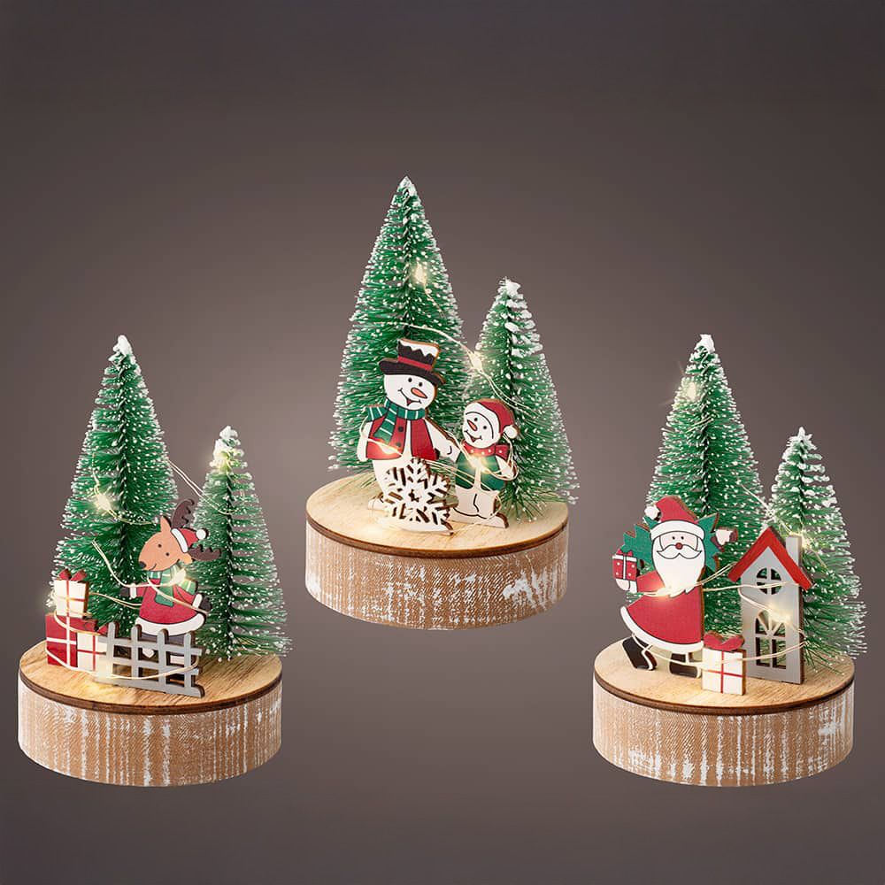 Figura decorativa motivos natalinos com LED, modelos variados, ø8 x 12 cm