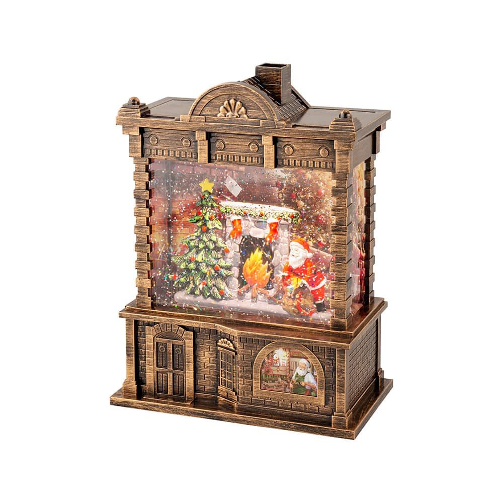Lanterna de água do Papai Noel com música 16,5 x 9,5 x 21,7 cm