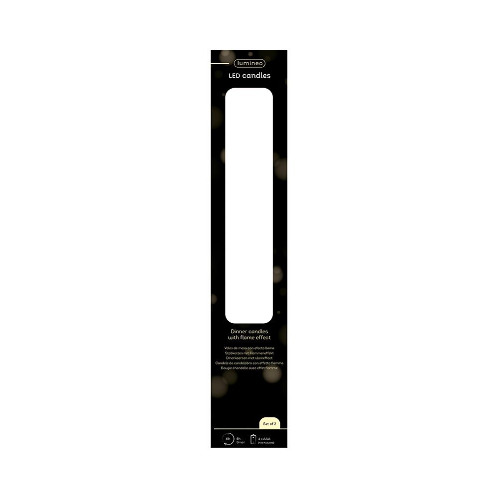 Vela de cera LED verde, acabamento rústico, ø2,20 x 24,50 cm, embalagem de 2 unidades - Image 2