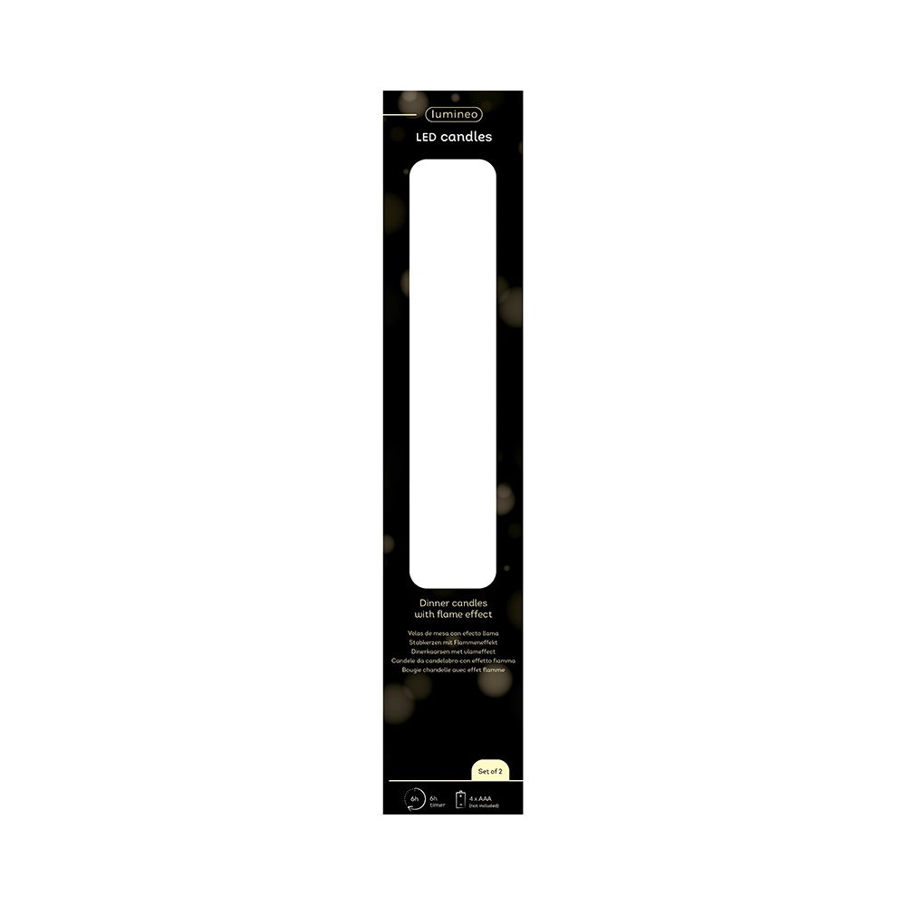 Vela de cera LED com efeito chama cinza, ø2 x 24,5 cm, 2 peças - Image 2