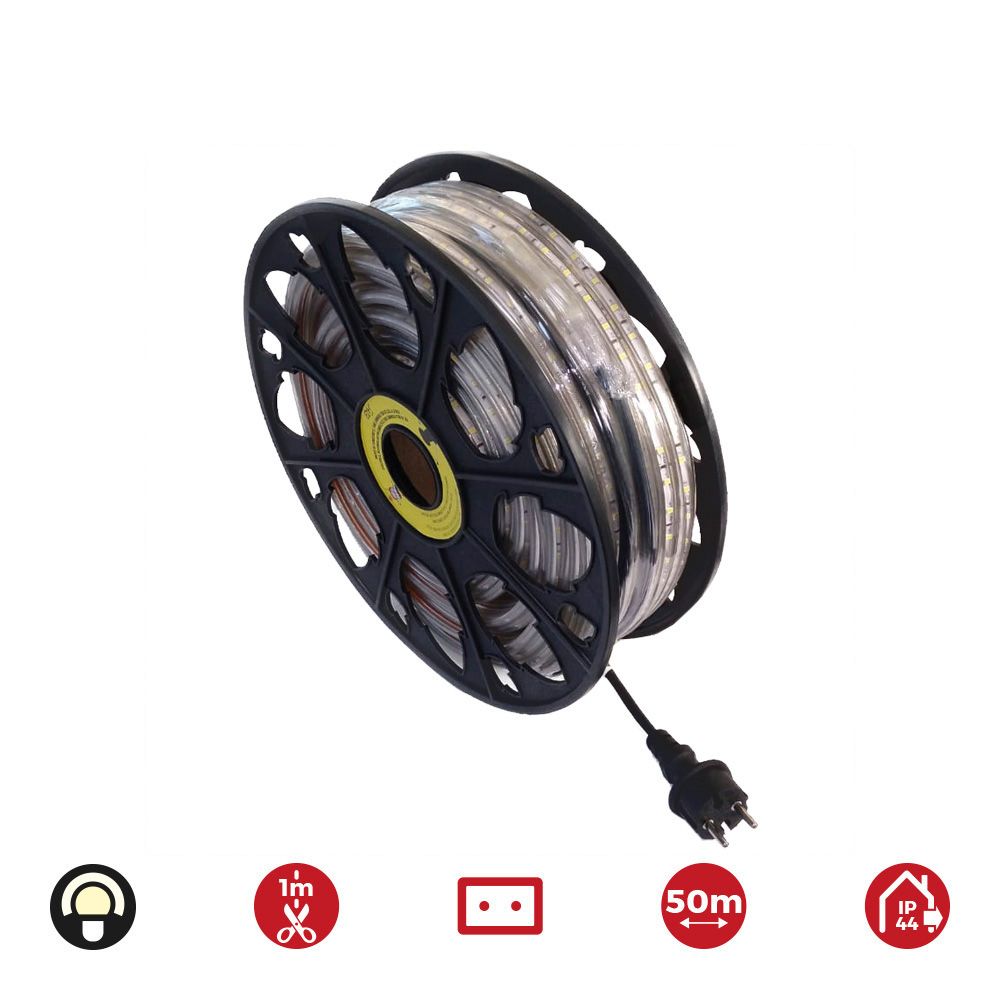 Tira LED 50m. 60 leds/m 4,2W/m branco quente 3.200K, IP44, 220-240V (USO interior-exterior) EDM - Image 2
