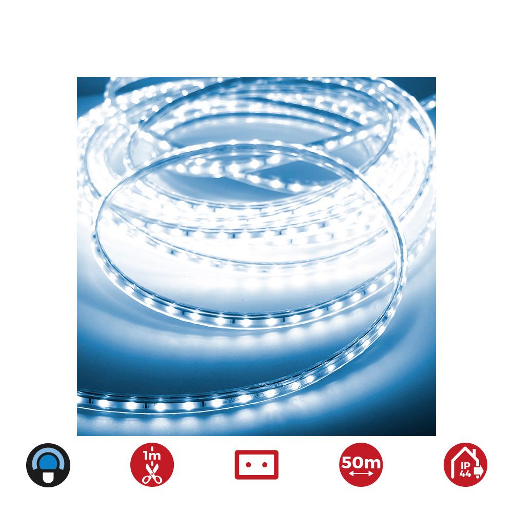 Tira LED 50m. 60 leds/m 4,2W/m azul, IP44, 220-240V (USO interior-exterior) EDM