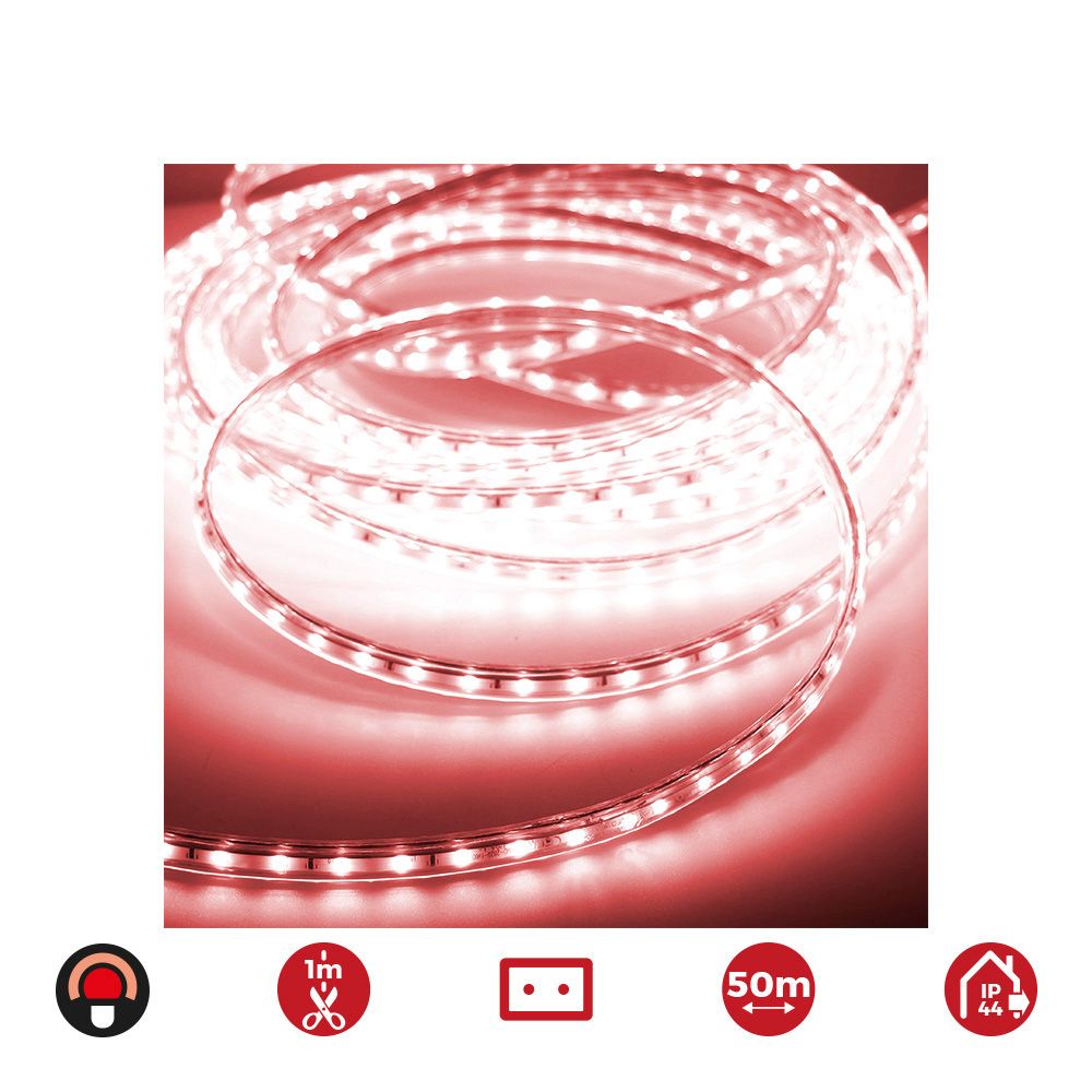 Tira LED 50m. 60 leds/m 4,2W/m vermelho IP44 380 EDM 220-240V
