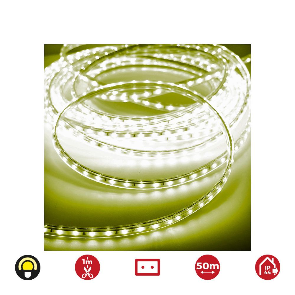 Tira LED 50m. 60 leds/m 4,2W/m amarelo IP44 EDM 220-240V