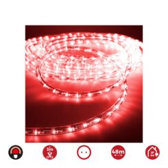 Tubo flexiled 36 leds/m vermelho, 2 vias multifunções, IP44 48m