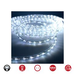 Tubo flexiled 36 leds/m branco frio, 2 vias multifunções, IP44 48m