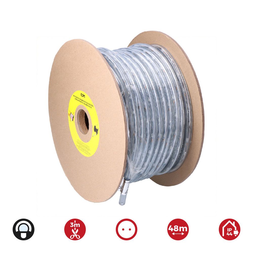 Tubo flexiled 36 leds/m branco frio, 2 vias multifunções, IP44 48m - Image 2